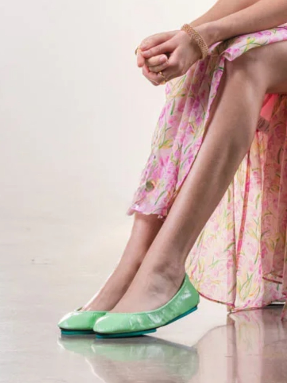 Tieks By Gavrieli Vibrant Mint Green Patent Foldable Ballet Flats Size 7
